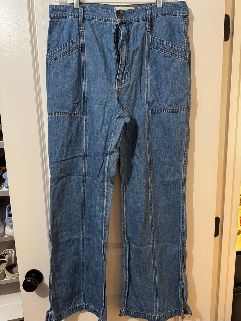 Madewell Blue Wide-Leg Flare Jeans